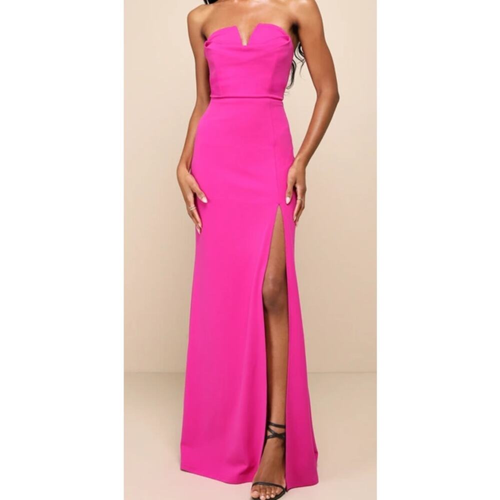 Lulu's Pink Strapless Maxi Dress